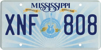 MS license plate XNF808