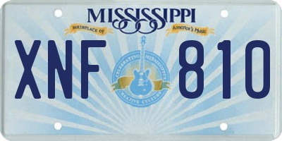 MS license plate XNF810