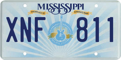 MS license plate XNF811