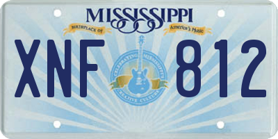 MS license plate XNF812