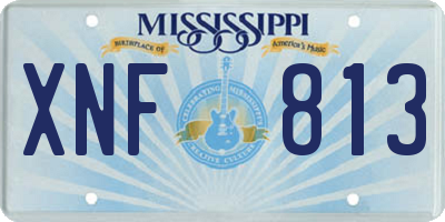 MS license plate XNF813