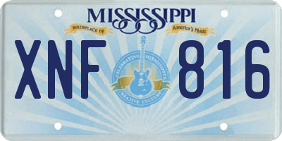 MS license plate XNF816