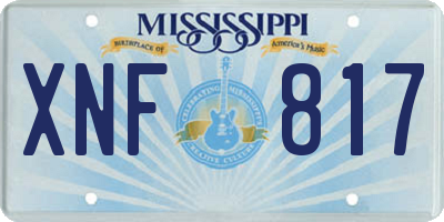 MS license plate XNF817