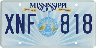 MS license plate XNF818