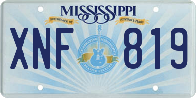 MS license plate XNF819