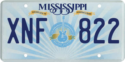 MS license plate XNF822
