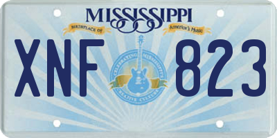 MS license plate XNF823