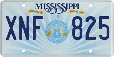 MS license plate XNF825