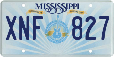 MS license plate XNF827