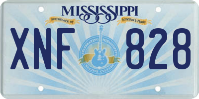MS license plate XNF828