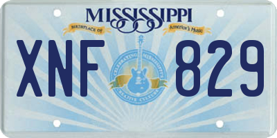 MS license plate XNF829
