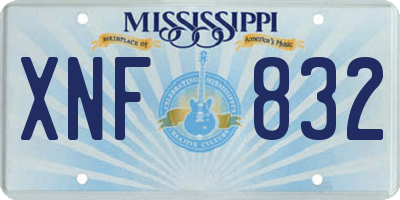 MS license plate XNF832
