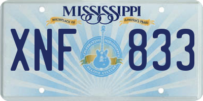 MS license plate XNF833