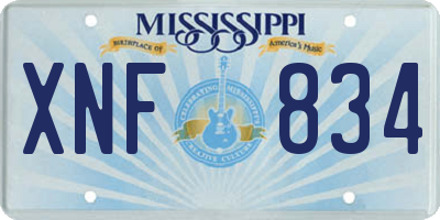 MS license plate XNF834