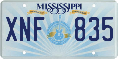 MS license plate XNF835