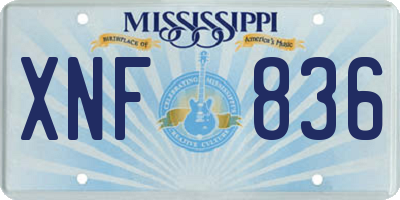 MS license plate XNF836