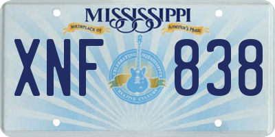 MS license plate XNF838