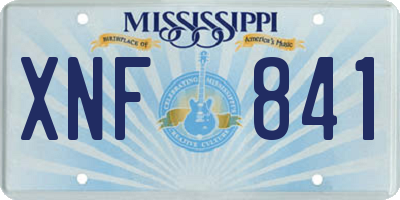 MS license plate XNF841