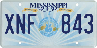 MS license plate XNF843