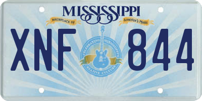 MS license plate XNF844