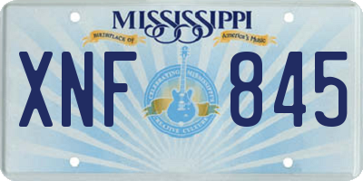 MS license plate XNF845