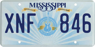 MS license plate XNF846