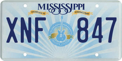 MS license plate XNF847