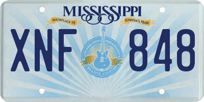 MS license plate XNF848