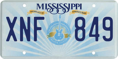 MS license plate XNF849