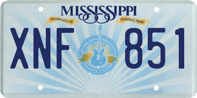 MS license plate XNF851