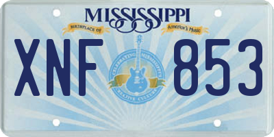 MS license plate XNF853
