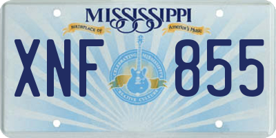 MS license plate XNF855