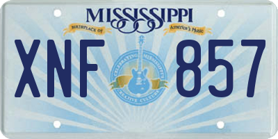 MS license plate XNF857