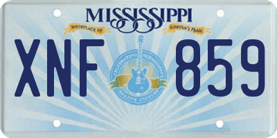 MS license plate XNF859