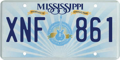MS license plate XNF861