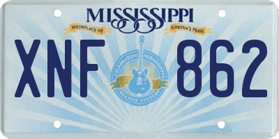 MS license plate XNF862