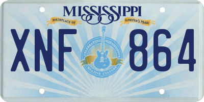 MS license plate XNF864
