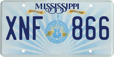 MS license plate XNF866