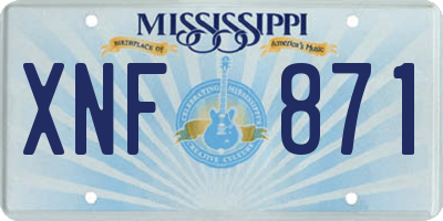 MS license plate XNF871