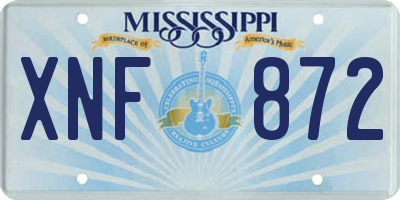 MS license plate XNF872