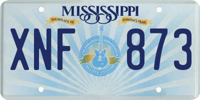 MS license plate XNF873