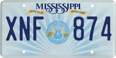 MS license plate XNF874