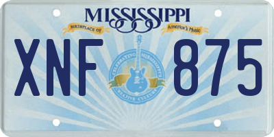 MS license plate XNF875