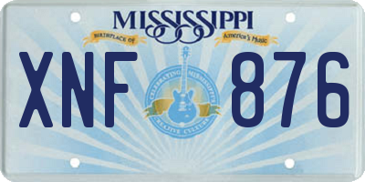 MS license plate XNF876