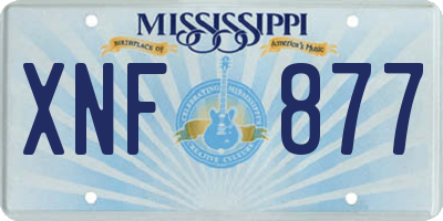 MS license plate XNF877