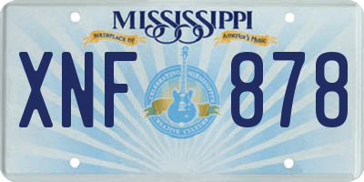 MS license plate XNF878