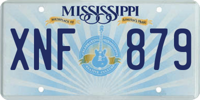 MS license plate XNF879