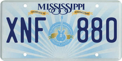 MS license plate XNF880