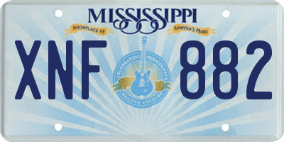 MS license plate XNF882