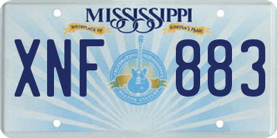 MS license plate XNF883